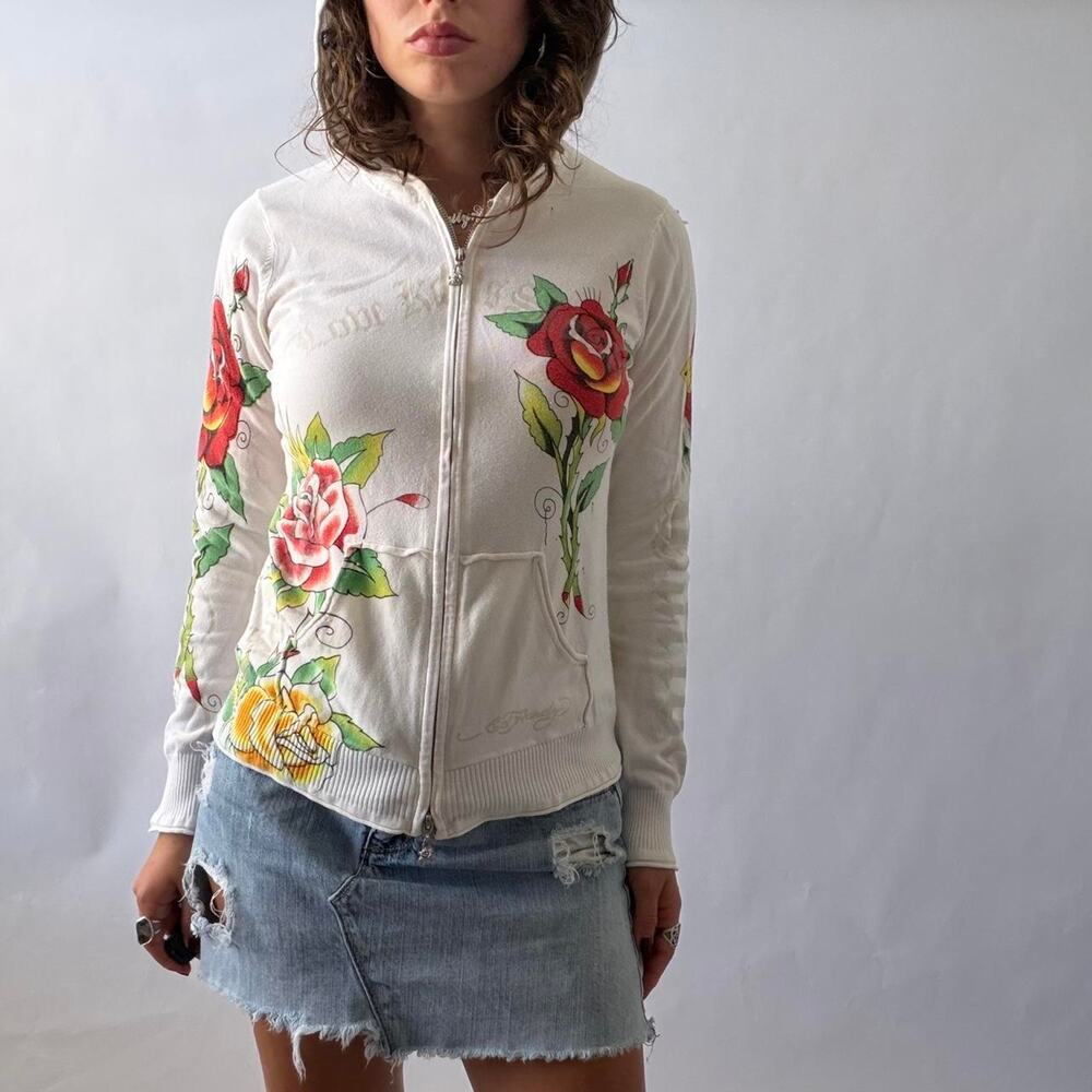 Rare y2k ed hardy zip